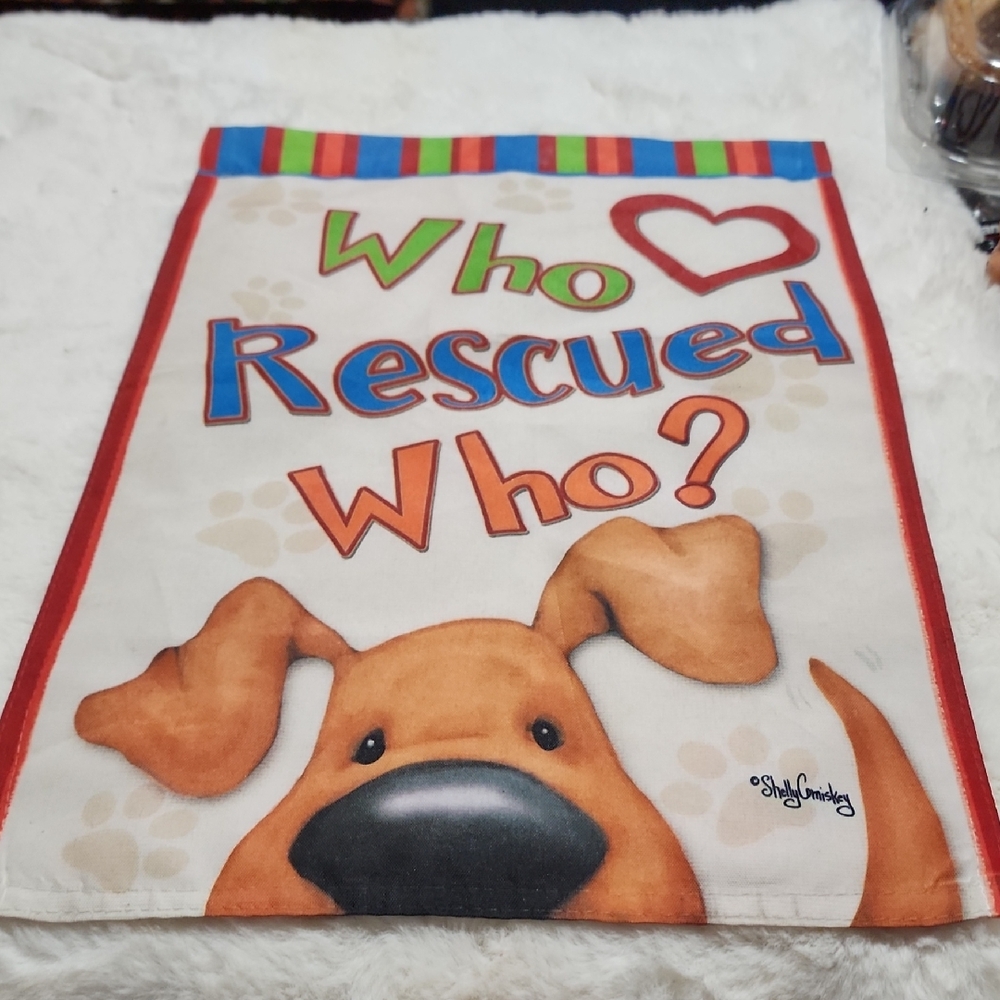 Colorful Dog Print Flag. 18" X 13" .